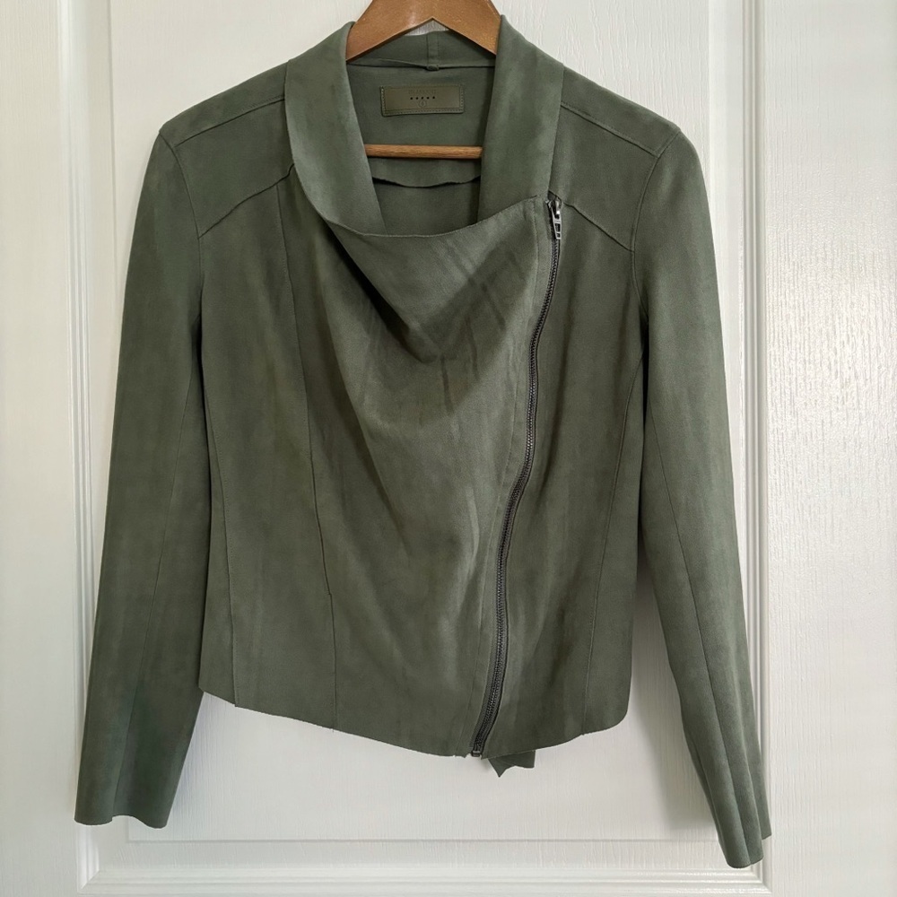Blank NYC Green Faux Suede Moto Jacket Small